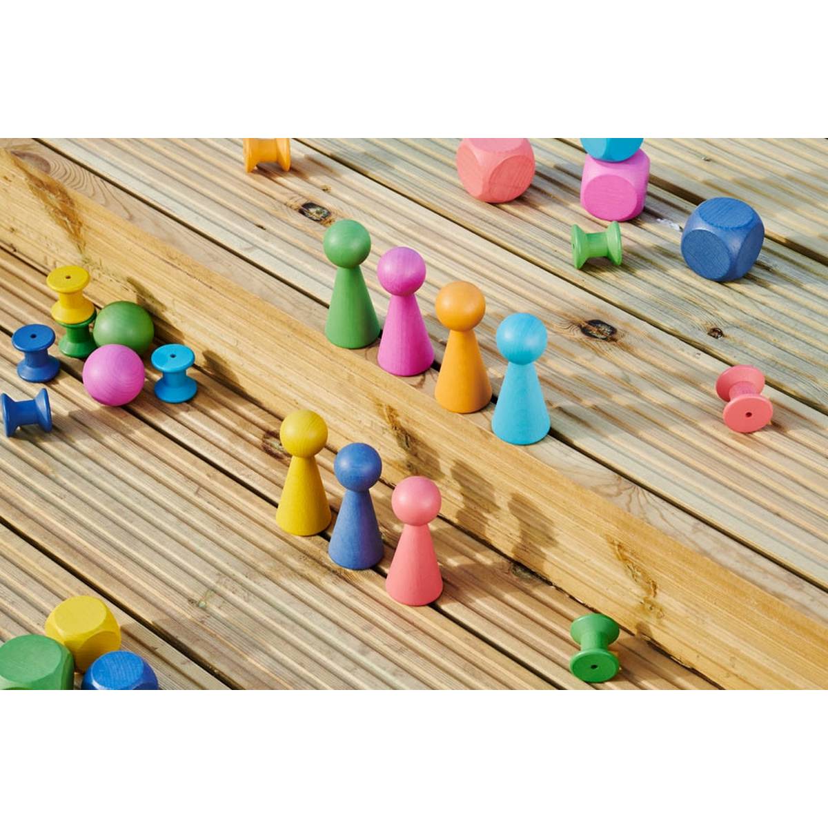 **Rainbow Wooden Figures - ABC School Supplies