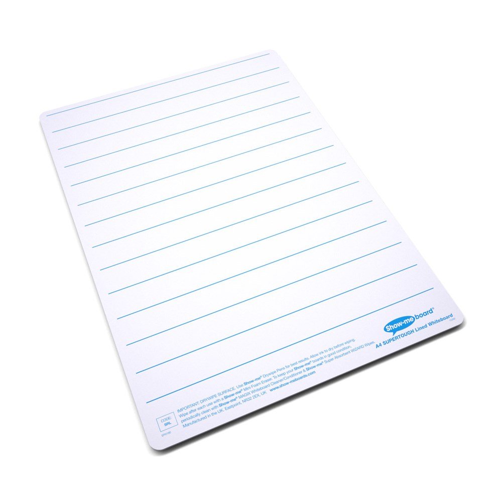 Show Me A4 Super Tough Lined Drywipe Board Pack of 10 - ABC School Supplies
