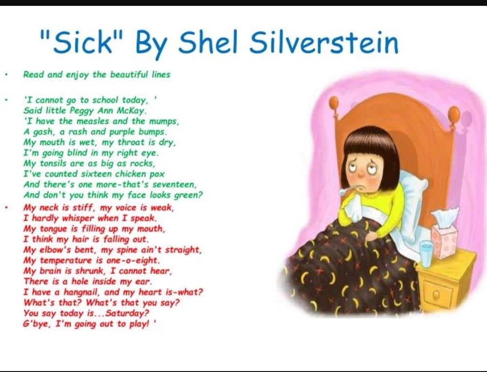 Sick (Poem) Not for sale Printable - ABC School Supplies