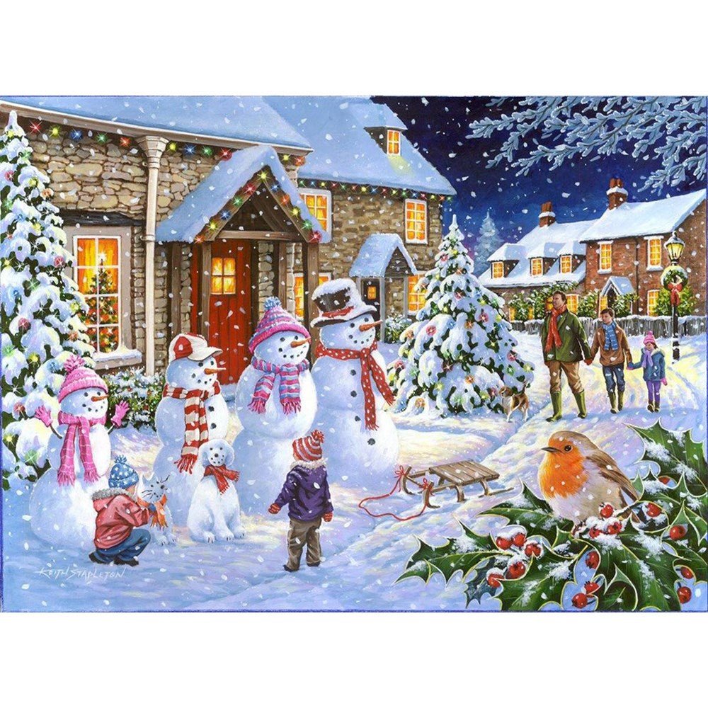 Snow Family - 1000 Piece Jigsaw Puzzle - ABC School Supplies