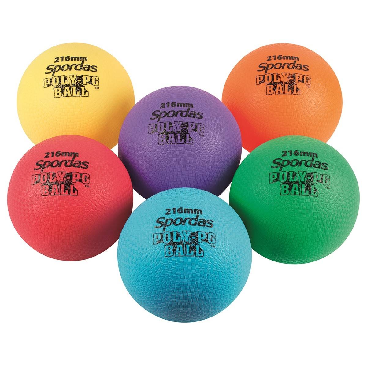 Spordas Set Of 6 Colored Poly Pg Balls 12.7Cm - ABC School Supplies