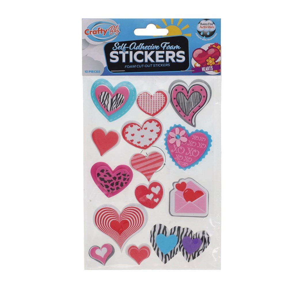 Squishy Foam Stickers - Love Hearts Pack of 13 - ABC School Supplies