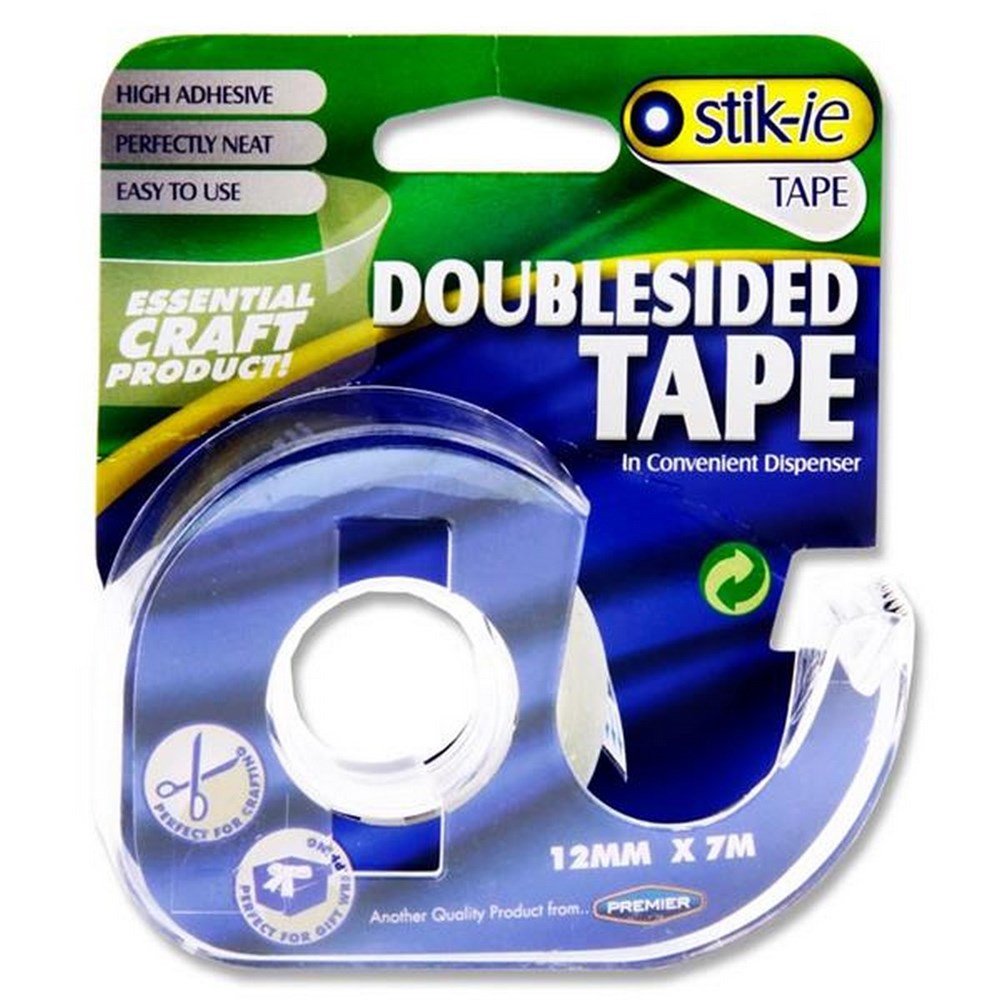 Stik.ie Double Sided Tape Incl Dispenser 12Mm X 7M - ABC School Supplies