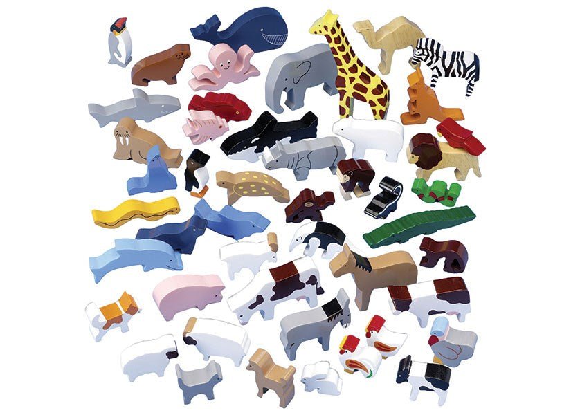 Wooden Animal Play Set Of 48 Pieces - ABC School Supplies