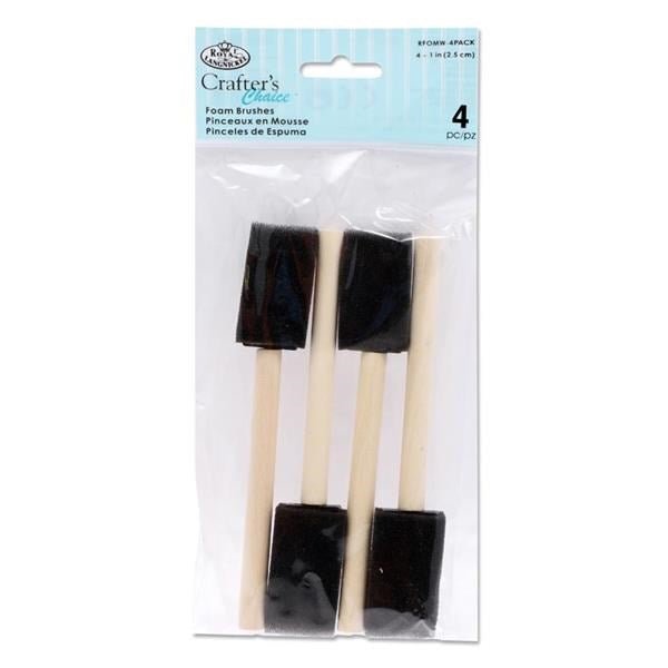 **Wooden Handle Foam Brush Set Of 4 - ABC School Supplies