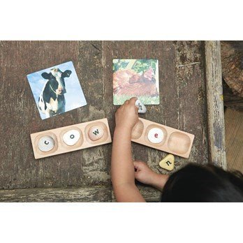 Wooden Word Building Trays 3 Section - Pack Of 6 - ABC School Supplies