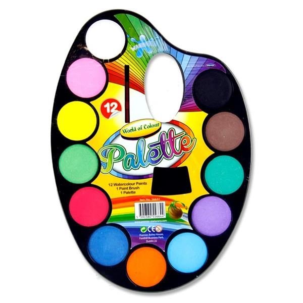 World Of Colour 12Pce Watercolour Paint Palette - ABC School Supplies