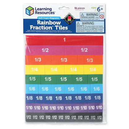 Double-Sided Magnetic Demonstration Rainbow Fraction Foam Tiles
