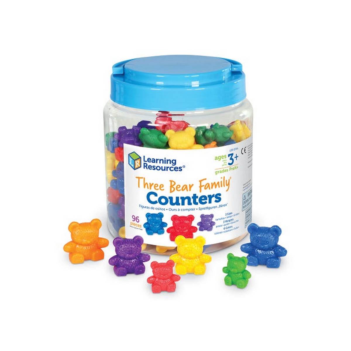 The Original Three Bear Family® Basic Six Colour Rainbow Counter Set (Set of 96)