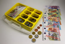 Euro Money Set & Cash Box (130 Notes & 160 Coins)