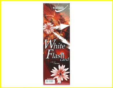 ** 12 x 4" White Flash Card 160gsm (Pack of 50 sheets)