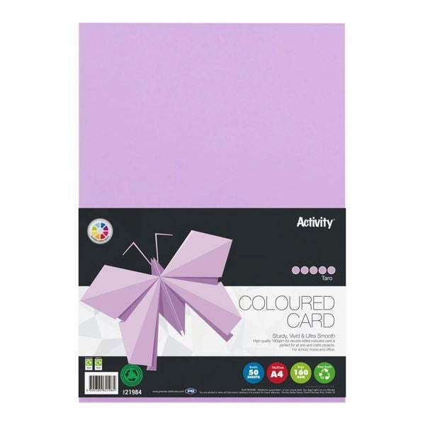 Premier Activity A4 160gsm Card 50 Sheets – Colours