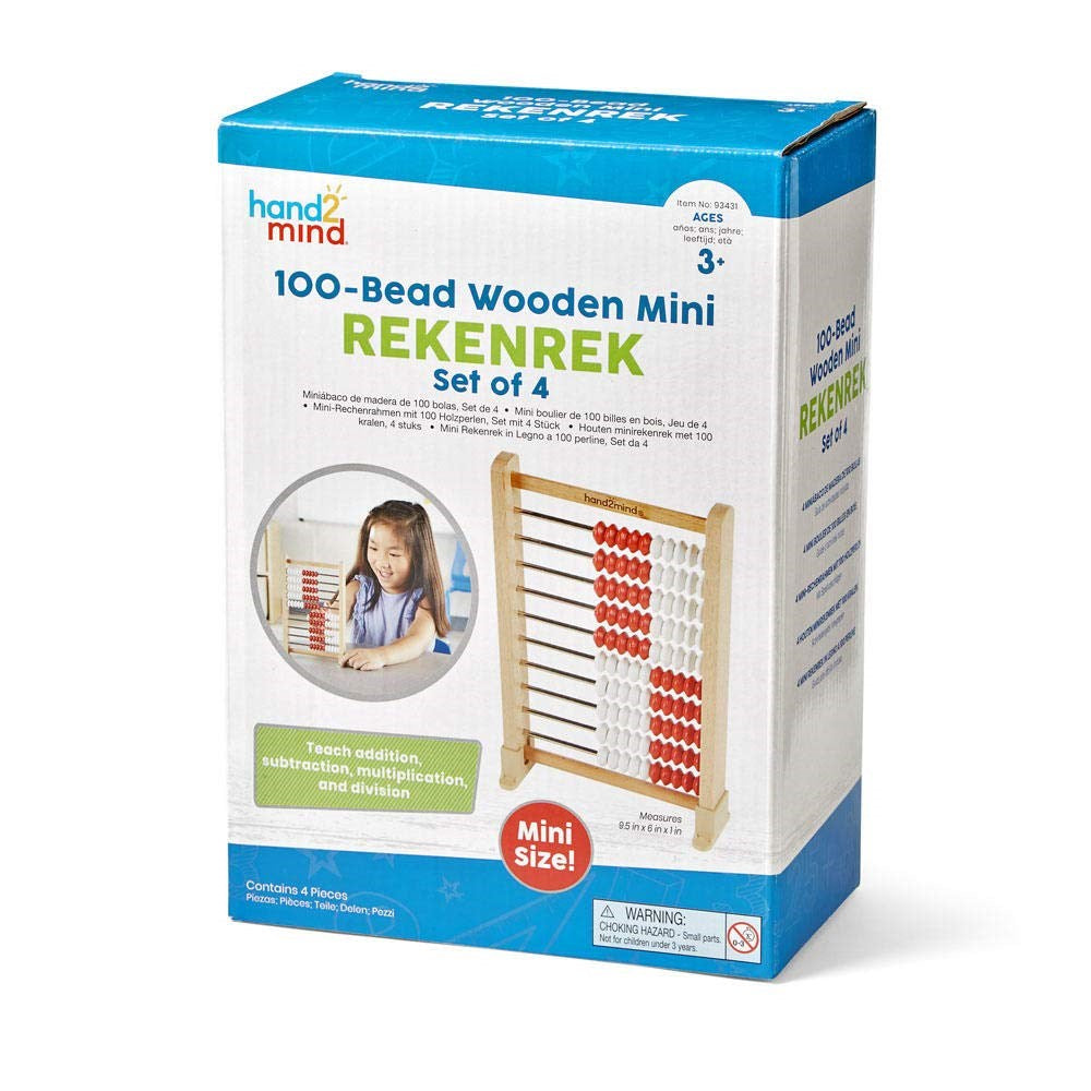 Mini 100Bead Rekenrek, Set of 4