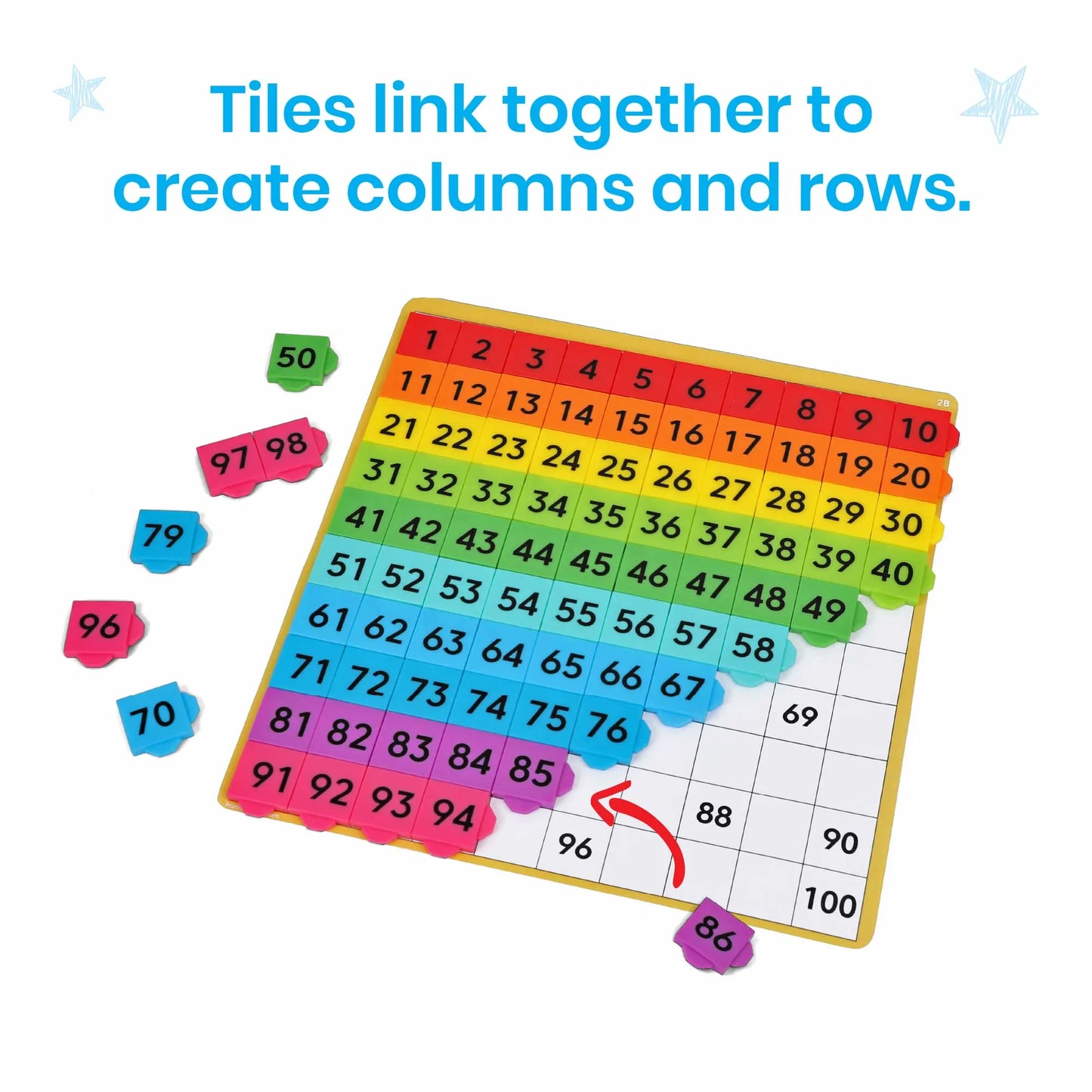 Learning Resources Rainbow Tiles Hundred Board