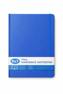 9x7 128pg Hardback Notebook - Blue - ABC School Supplies