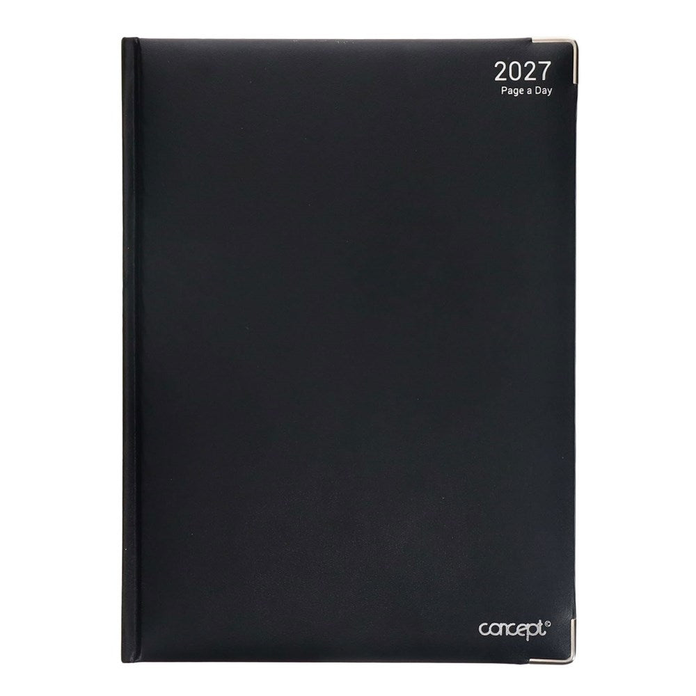 Concept 2027 A4 Diary Page A Day - Black