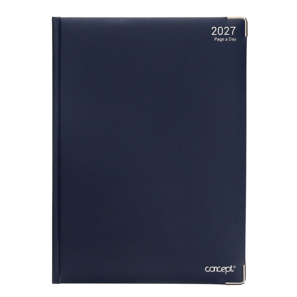 Concept 2027 A4 Diary Page A Day - Navy