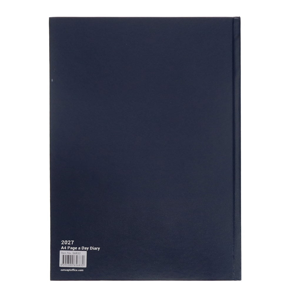 Concept 2027 A4 Diary Page A Day - Navy