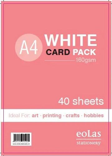 A4 White Card 160gsm Pack of 40