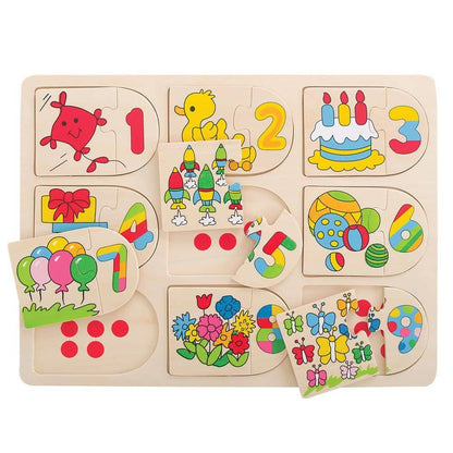 Picture and Number Matching Puzzle