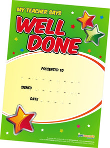 **Just Rewards Certificates My Teacher Say's Well Done
