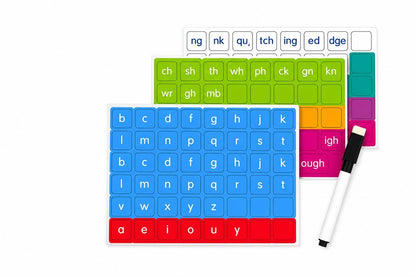 UFLI Magnetic Dry Erase Boards with Magnetic Letter Tiles 142pcs - 5 Student Pack