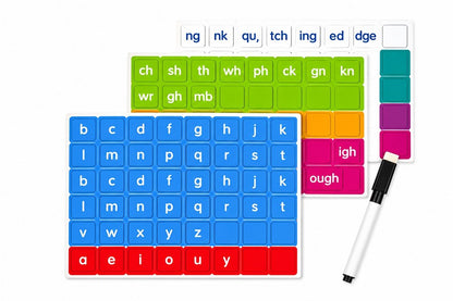 UFLI Magnetic Dry Erase Boards with Magnetic Letter Tiles 142pcs - 5 Student Pack
