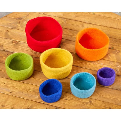 Cosy Felt Rainbow Nesting Bowls