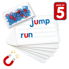 UFLI Magnetic Dry Erase Boards with Colour-Coded Magnetic Letters - 5 Student Pack