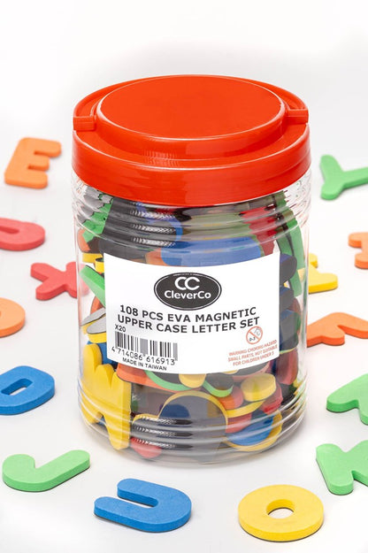 **Cleverco Soft Foam Magnetic Letters Uppercase (Set Of 108)