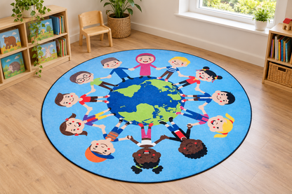 People Around the World Circular Carpet 2 Metre
