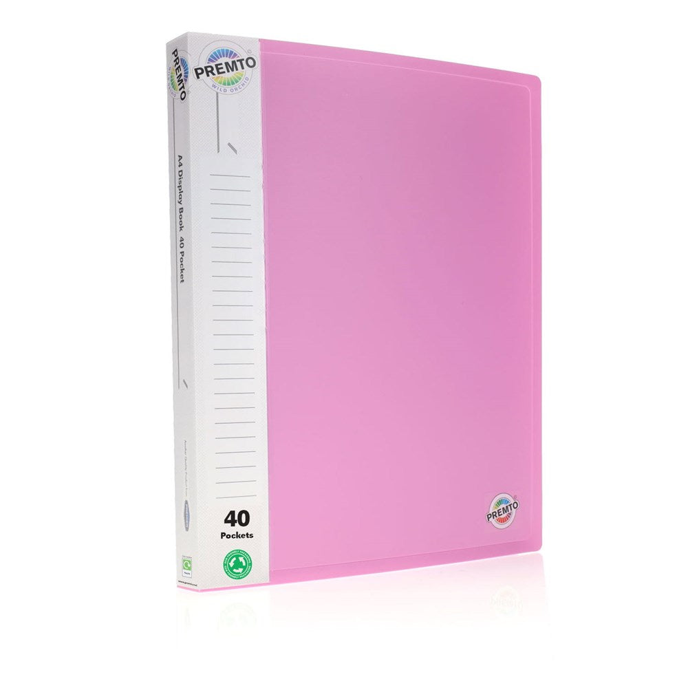 Premto A4 Pastel 40 Pocket Display Book Pack of 3