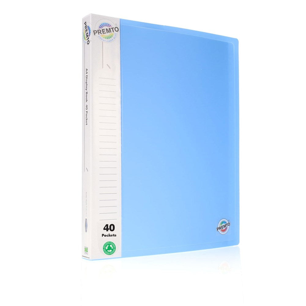 Premto A4 Pastel 40 Pocket Display Book Pack of 3