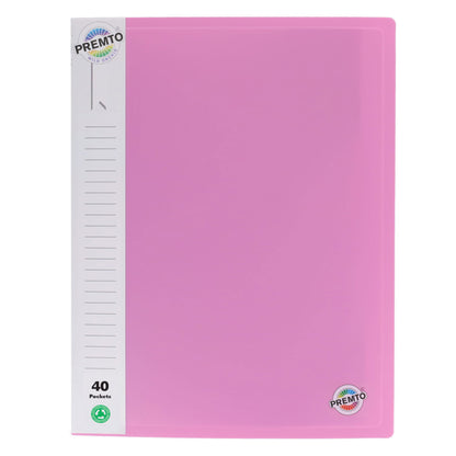 Premto A4 Pastel 40 Pocket Display Book Pack of 3