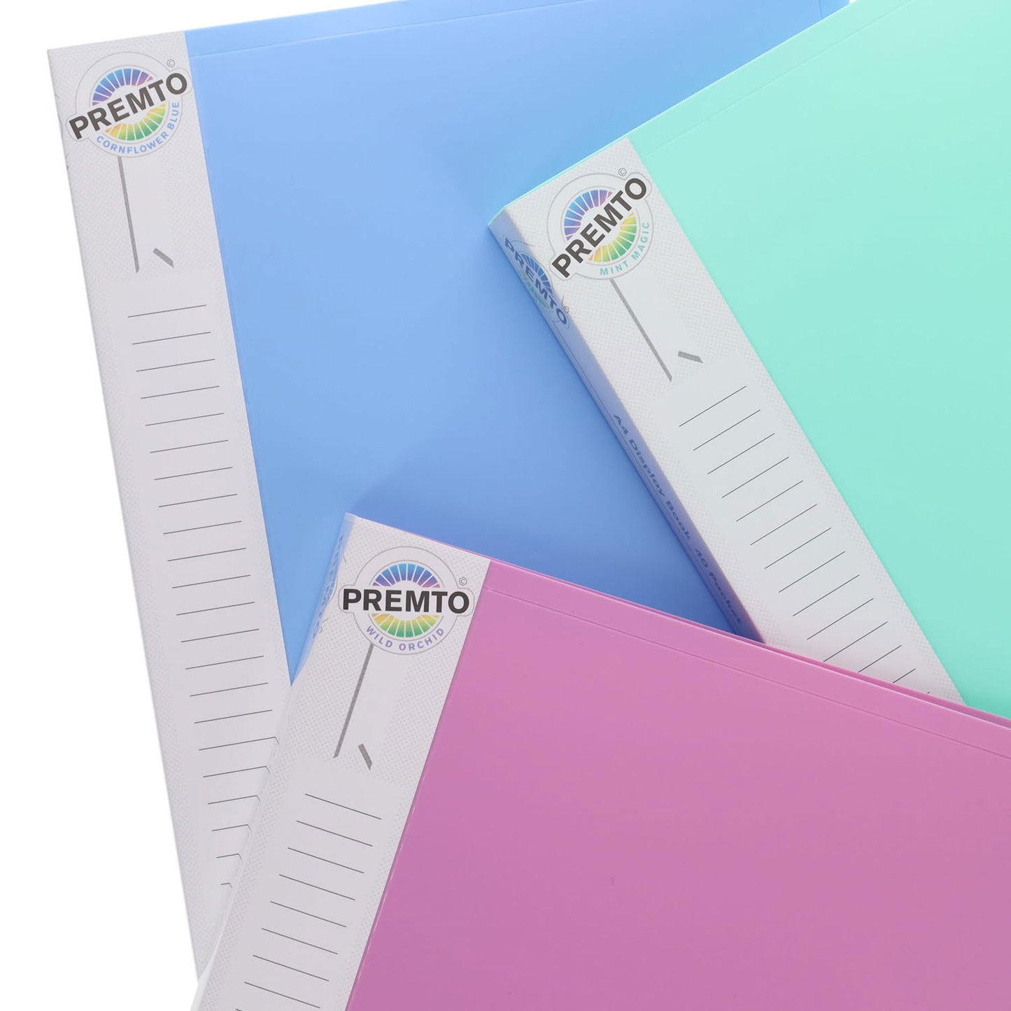 Premto A4 Pastel 40 Pocket Display Book Pack of 3