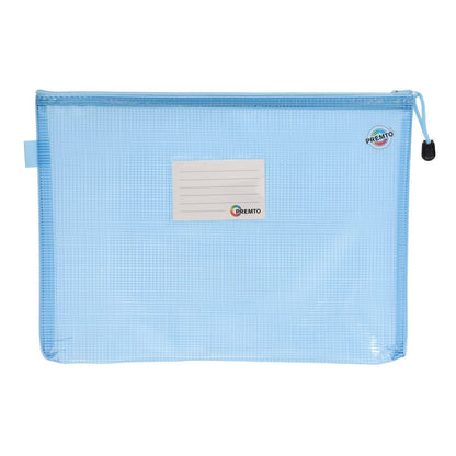 Premto A4+ Extra Durable Mesh Storage Wallet (Pastel Colours) Pack of 3