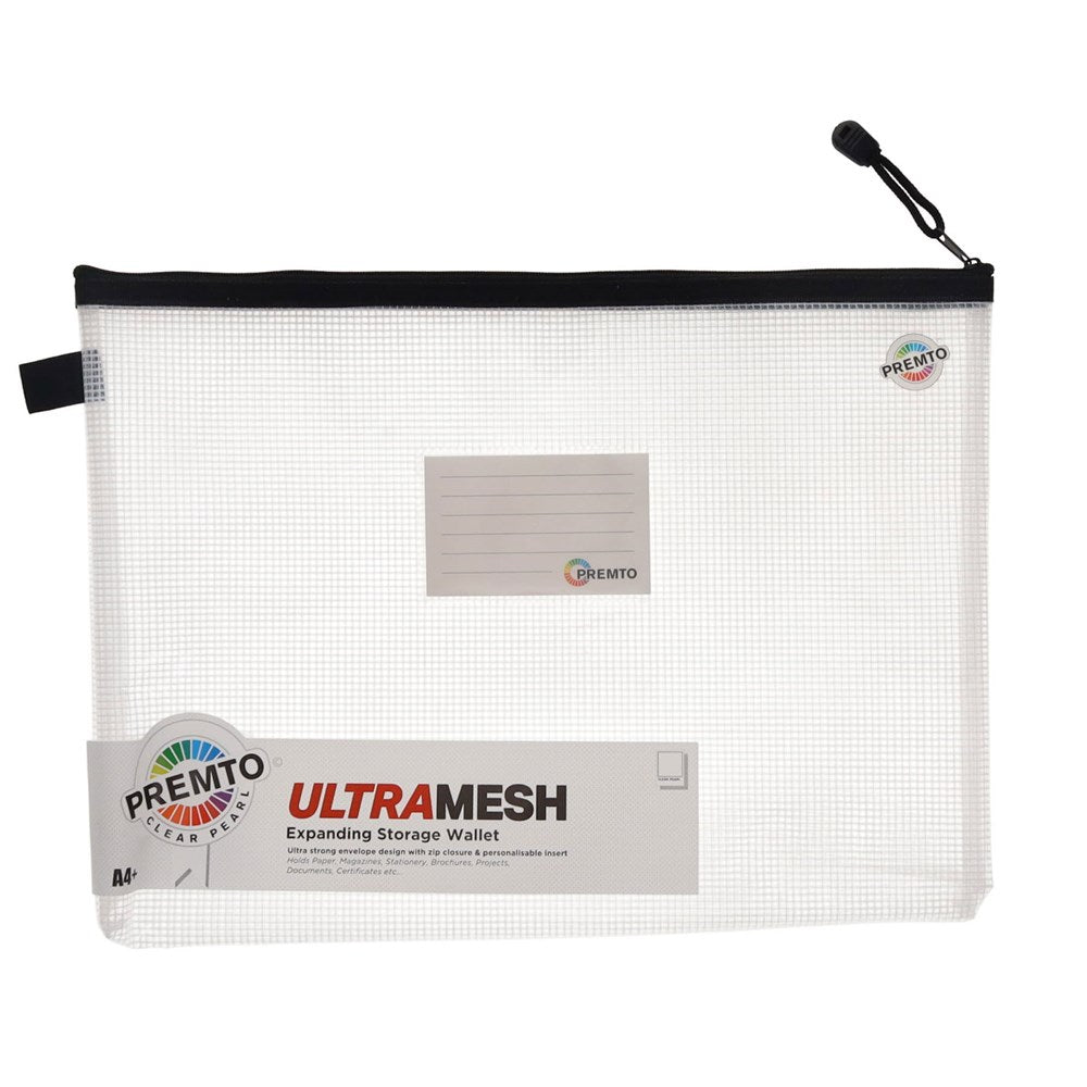Premto A4+ Ultramesh Storage Wallet - Clear Pearl