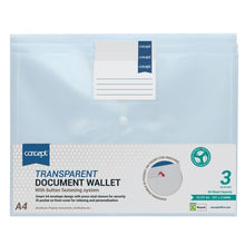 Concept A4 Clear Button Wallets Pack of 3