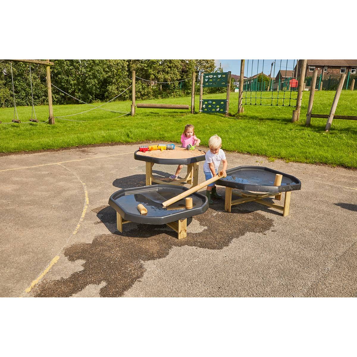 Outdoor Play Tray Stands Set 3