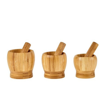 Wooden Pestle Mortar - 3pk