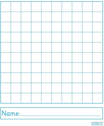 Write  and Wipe Number Square Whiteboards Pack of 10