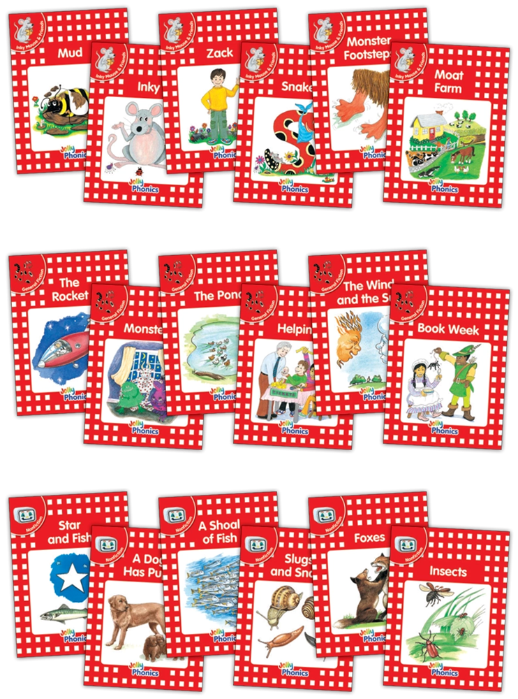 Jolly Phonics Decodable Readers Level 1 (Red Level) Complete Set (18 Titles)