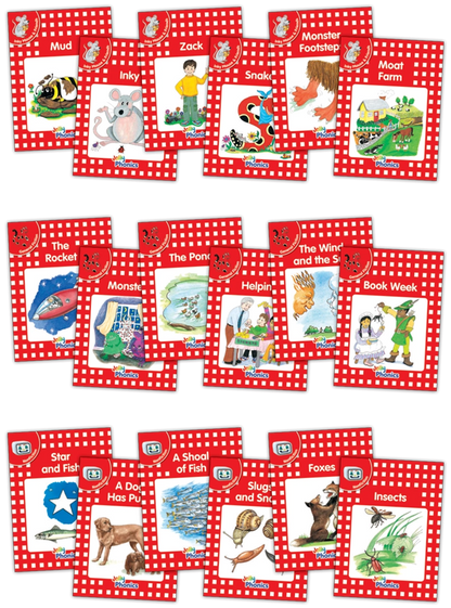Jolly Phonics Decodable Readers Level 1 (Red Level) Complete Set (18 Titles)