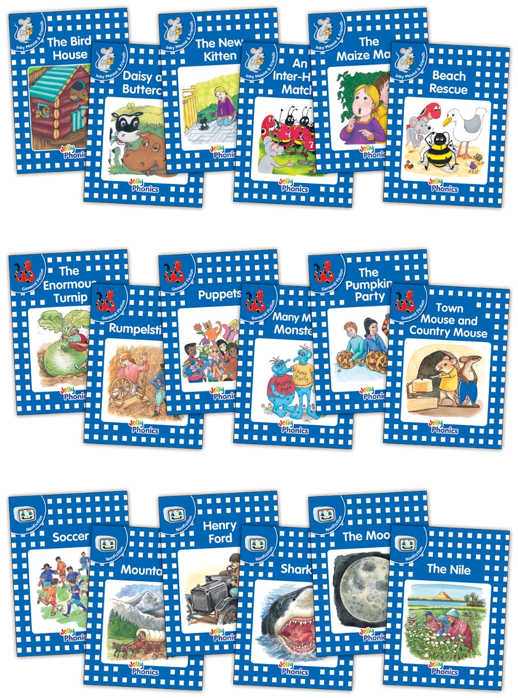 Jolly Phonics Decodable Readers Complete Set Level 4 (Blue Level) (18 Titles)