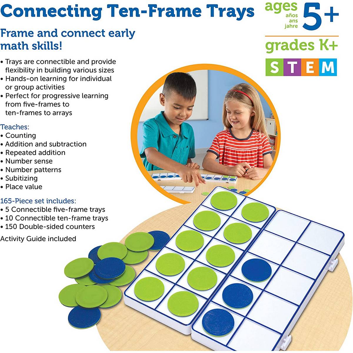 Learning Resources Connecting Ten-Frame Trays