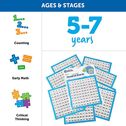 Laminated Hundreds Boards (Set of 10)