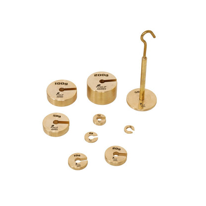 Philip Harris Hanging Slotted Masses - Brass - 1g to 200g - Pack of 10