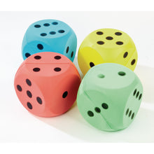 Foam Dice Multi Coloured Pack of 4