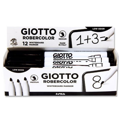 ** **Robercolor Bullet Point Whiteboard Marker - Black Pack of 12