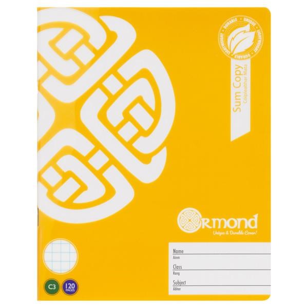 Ormond C3 120 Page Durable Cover Sum Copy Book